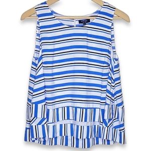 NWT Kaari Blue Striped Sleeveless Blouse